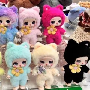 Lila Lucky Cat Blind Box Plush Doll Ornaments Cute Random Box Birthday Gift Toys