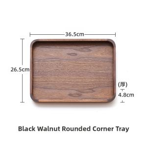 Black Walnut Wood Long Rectangle Multi-purpose Tray
