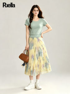 puella | Summer French Style Non-generic Slim Fit Short Sleeve Top and Skirt Two-piece Set