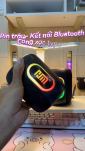 Loa Bluetooth HM-831 Không Dây Âm Thanh Cực Đỉnh Đèn LED Đổi Màu Chống Nước IPX4 Hỗ Trợ TWS Ghép 2 Loa