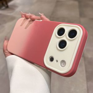 Large Window Candy Color Gradient Soft Phone Case For IPhone 17 16 15 Pro Max 17 16 Pro 17 Liquid Silicone Shockproof Back Cover