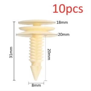 Set 10 đinh tán nhựa 8mm màu kem (8x31mm) cho cửa xe hơi Chevrolet 10153057 - Chốt vít nở nút gài thay thế cho ô tô
