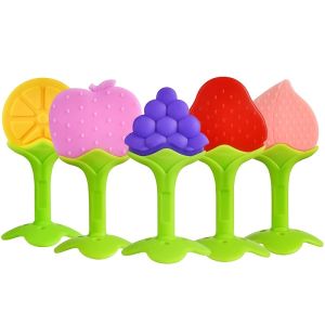 5pcs/1pc Strawberry Fruit Teether Silicone Baby Teether Stocking Stuffers Gift