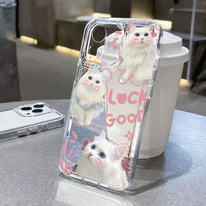 Transparent Silicone Phone Case For Samsung S25 Ultra Galaxy S26 S24 FE S23 Plus S22 Edge Protective Cat Painted Funda Cover