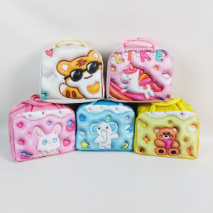 Tas Bekal Makan Anak TK SD Motif Karakter Kartun Timbul 3D Tahan Panas Lunch Cooler Bag TB-09-TBK