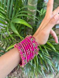 Premium Silk Thread Bangles Dark Pink/ Indian bangles/ Pooja gifts/ return gifts