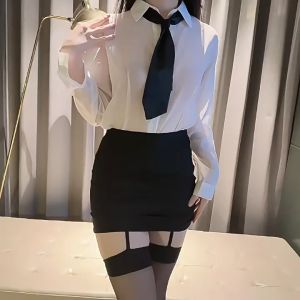 เสื้อผ้าเลขา บทบาทสมมติ เครื่องแบบ OL เซ็กซี่ กระโปรงคลุมสะโพก ใส่ได้40-65kg *การส่งมอบความลับ* พร้อมส่งจากไทย รุ่น:QQ16