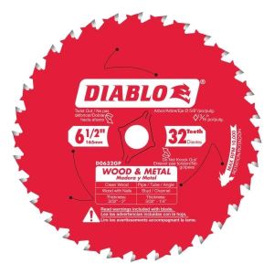 Diablo 6-1/2 in. x 32-Teeth Wood and Metal Circular Saw Blade Power Tool Accessories