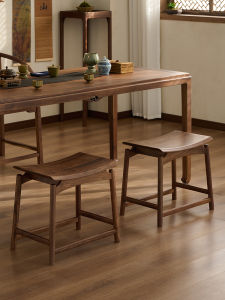 เก้าอี้ไม้วอลนัทสไตล์จีนใหม่ สีดำ ตัว พร้อมโต๊ะน้ำชา ดีไซน์ ตัว สำหรับใช้ในห้องนั่งเล่นที่บ้าน ทำจากไม้เนื้อแข็ง