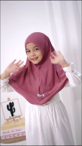 Hijab Bergo Marwah Anak 3-10 tahun Akrilik Jersey / Jilbab Bergo Instan Malay Anak Premium - Kerudung Instan Anak
