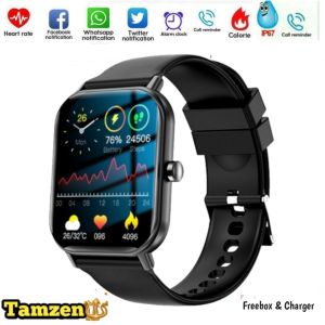 【Free Charger】Jam Tangan Hp Android ios Smartwatch  Touchscreeen Conected Pace Running Sport Custom wallpaper tahan air Layar sentuh pesan panggilan Notif