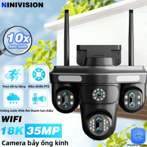 Video FF360 ° Camera An Ninh Không Dây Ngoài Trời PTZ 18K 35MP Tự Động Theo Dõi Zoom 10X Lưu Trữ Đám Mây & Thẻ SD Ghi Hình 24/7 Chống Nước