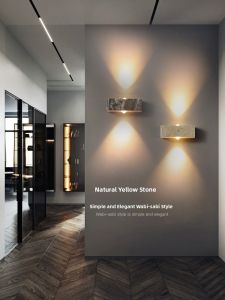 Designers Light | Natural Yellow Cave Stone Wall Light for Ambient Mood with Up and Down Emission
