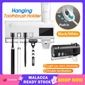 Toothbrush Holder with 4 Cup Bathroom Wall Mounted Automatic Toothpaste Dispenser Squeezer Storage Rack Protection Material Magnetic Adsorption Home Toothbrush Holder | Cute Baby - Lazada