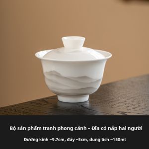 SHUANGYU | Bộ Ẩm Trà Gaiwan Sứ Trắng Chất Lượng Cao Chống Nóng