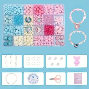 24 grid childrens educational beaded toys for girls diy handmade