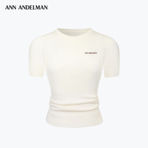 ANN ANDELMAN | Stacked Fold Knit Short Sleeve T-Shirt Top