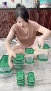 Bộ hộp đựng thực phẩm 17 món - Set 17 hộp nhựa tủ lạnh cao cấp bảo quản đồ ăn