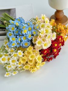 Artificial Daisy Chrysanthemum Bouquet Plastic Flower Decorative Table Centerpiece Bottle Decoration Home Garden Ornaments