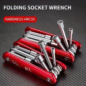 Portable Sleeve Tool Combos Set Folding Socket Wrench Multifunction Household Tools Outdoor 6"