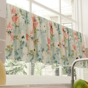 Oil Painting Style Door Curtain Semi Curtain Partition Curtain Small Kitchen Window Shade Curtain Bedroom Window Blocking Short Curtain