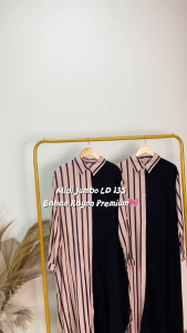 Long Tunik Jumbo LD 130 CM Motif Salur Bahan Rayon Premium