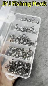 Mr.Lurion 100Pcs/Box 1g/1.5g/2g/2.5g/3g Jig Head Hooks For Soft Lure Worm Bait Fishing Rigging Hooks Round Head jig Lure Hooks