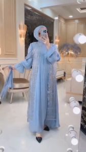 Dress Lebaran Zhavira Dress Ceruty Babdyoll Gamis Terbaru 2024 Kekinian Gamis Simple dan Elegan