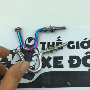 Móc treo đồ xe máy kiểu cong inox titan - phụ kiện đồ chơi móc treo xe máy