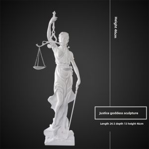 Justice Goddess Themis Statue Fair Justice Sculpture Bronze Casting Office Gift Law Scale Decorative Ornaments European Style