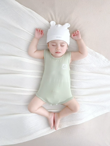 Natural Modal Fabric Baby Summer Romper – Sleeveless Onesie Soft & Breathable Eco-Friendly