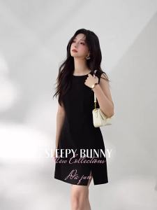 Side Slit Round Neck Sleeveless Short Dress