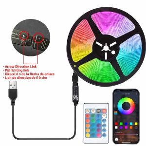 LED 5050 Light Strip 5M 10M 20M 40M RGB TV Background Light Bluetooth Control USB Game Room Family Party Decorative Light Strip
