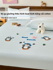 MANSHIAN | Drap Gối Hình Chim Cánh Cụt Đáng Yêu Chống Trượt Bằng Cotton