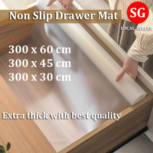🇸🇬Premium Non Slip Drawer Mat/Cabinet Shelf Liner /Waterproof Cupboard Cabinet Drawer Mat Anti slip Plastic Shelf Liner Mold proof Kitchen Shelf Mat Placemat Food Grade EVA
