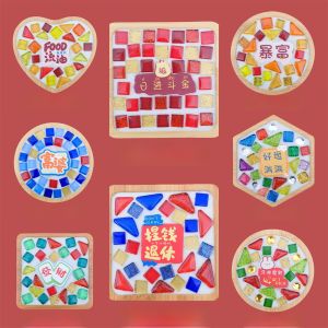 Christmas New Year Bamboo Coaster Mosaic Material DIY Team Building Handmade Onsite Activity Warm up Childrens Toy