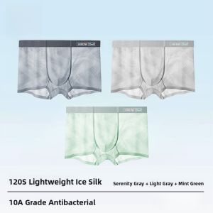 MiiOW | Mens Ice Silk Briefs Breathable Thin Boxer Shorts Antibacterial Comfortable Large Size Underwear MiiOW Cat Person Brand