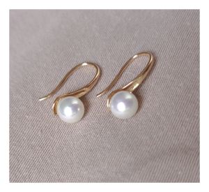 DaVee Pearl earrings  highlights shell-based imitation pearl earrings/6mm珍珠耳钉高光仿马贝白色珍珠耳环