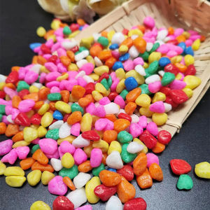 AUK 100g Colored Pebbles Stones Aquarium Decoration Artificial Stone Home Decor