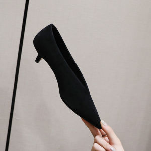 รองเท้าส้นสูงหัวแหลมแบบสวมสบายสำหรับผู้หญิง ทรงหัวแหลม ดีไซน์สุดเก๋ รองเท้าส้นสูงแบบสวมสบาย รองเท้าผู้หญิง ส้นบาง ทรงหัวแหลม