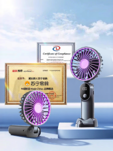 Portable Handheld Mini USB Fan Outdoor Hanging Neck Fan Small Desktop Folding Electric Fan Quiet Charging Fan for Office Table