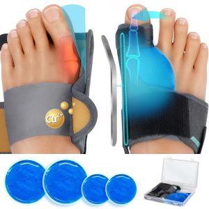 Công nghệ tình yêu ngón chân cái chỉnh hình ngón chân cái chỉnh hình 1 cặp có thể điều chỉnh Dụng cụ duỗi ngón chân cho phụ nữ và nam giới với dải nhôm có thể tháo rời được xây dựng trong vòng silicon bảo vệ xương ngón chân miếng chia ngón chân cho dị