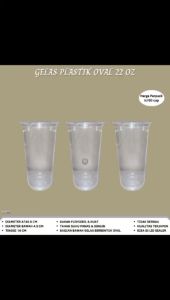 Gelas Cup 22 Oz Gelas Plastik Oval (Isi 50 Pcs-W.GO22)
