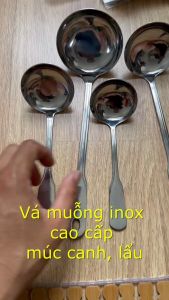 Vá muỗng múc canh inox cao cấp rất dày thương hiệu Re Hang ao cấp chuyên dùng cho nhà hàng vá lẩu vá múc canh cán inox dày