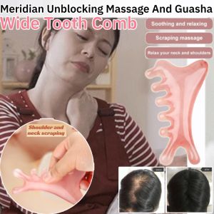 Head Meridian Unblocking Portable Wide Comb Five Teeth Health Care Meridian Comb Resin Meridian Massage Comb