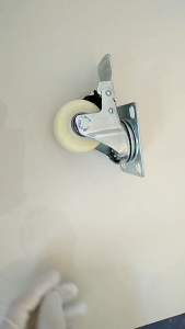 Roda NYLON MATI HIDUP REM Medium Duty Double Bearing Roda Kastor Troli Wheel Gerobak Trolley Lori 3\\\" 4\\\" 5\\\" Inch