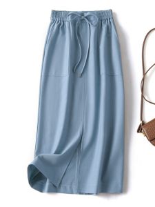 High Waist Mid Length Straight Skirt for Women New Style Mardi Gras Color Pure High Quality Lyocell Material Work Clothing K-style