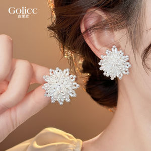 Exaggerated Unique Pearl Firework Ear Studs Womens Fashion Jewelry Elegant Luxury Alloy Earrings Korean Style EH20411