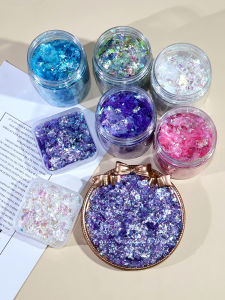 Colorful Colorful High Flash Shell Paper Fragments Sequins DIY Crystal Glue Table Decoration Storage Box Phone Case Filler