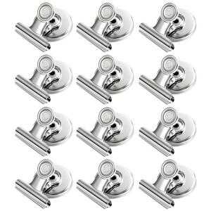 3/12Pcs Magnetic Clip Fridge Magnet Circular Metal Clip Punch-free Hook DIY Storage Rack Photo Magnetic Clip Organization〔YY32〕